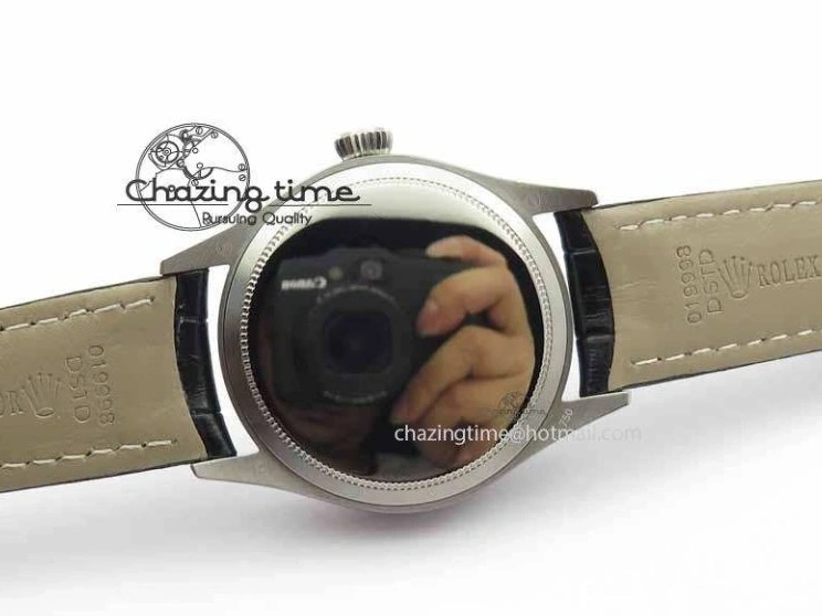 1223 Cellini Date VF Best Edition SS Black Dial Stick Markers On Black Leather Strap A Lightweight 3725